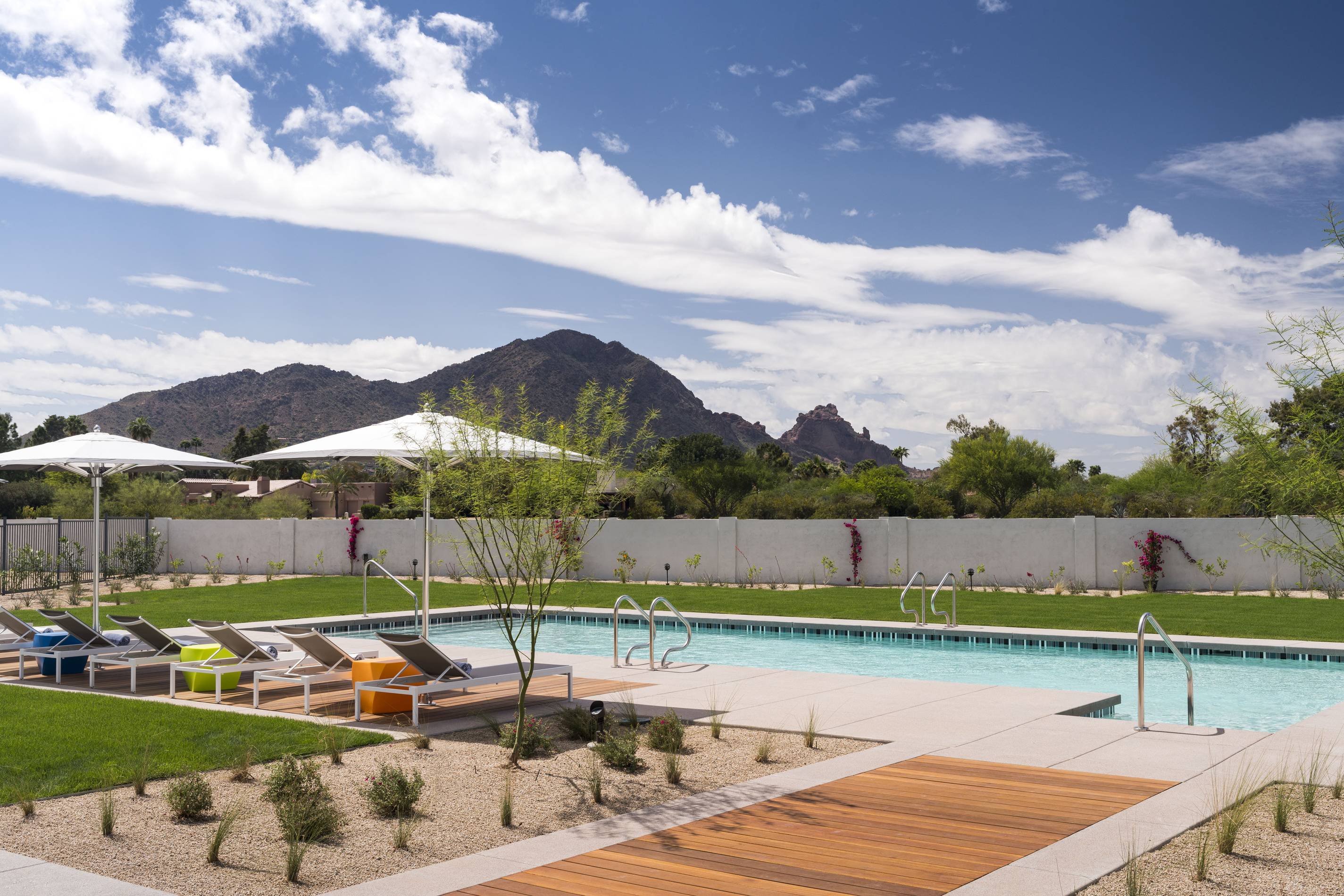 Andaz Scottsdale Resort and Bungalows pool with mountain in background