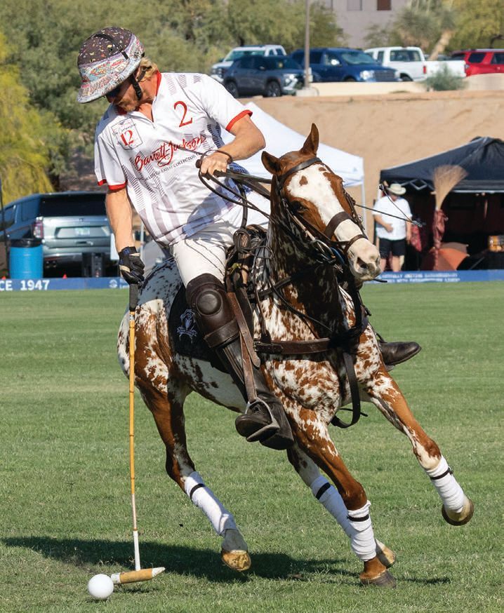 A player gets the ball at the AVP vs. Wales match PHOTO BY CARRIE EVANS / THE POLO PARTY