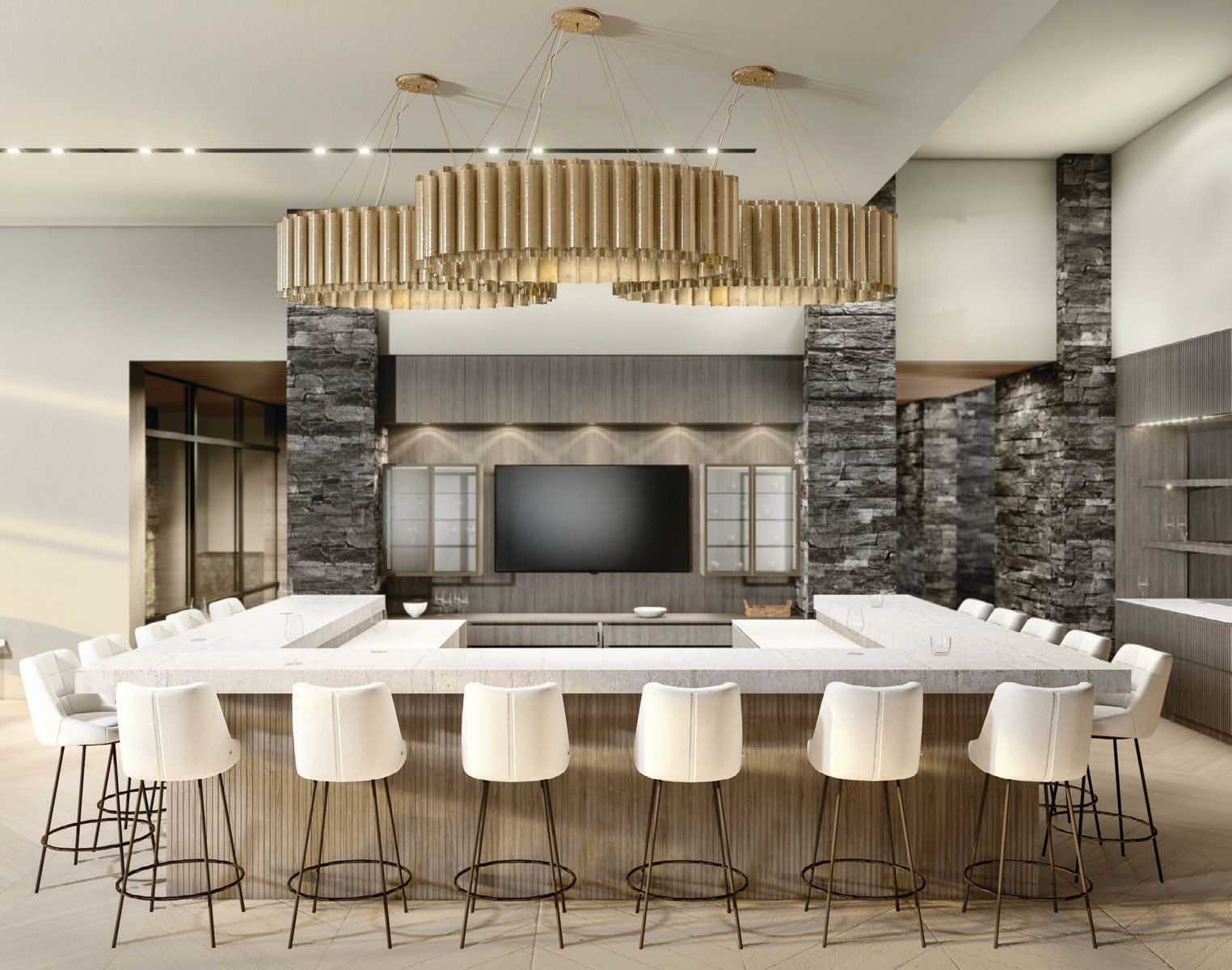Multiple entertaining areas are found in the home RENDERINGS COURTESY OF RUSS LYON SOTHEBY’S INTERNATIONAL REALTY
