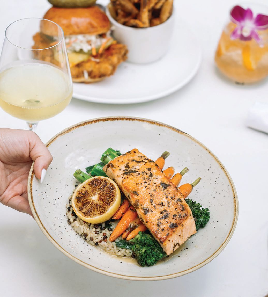 Popular menu items include the Scottish salmon with ancient grains, lemon herb sauce and fresh seasonal vegetables PHOTO COURTESY OF BRAND