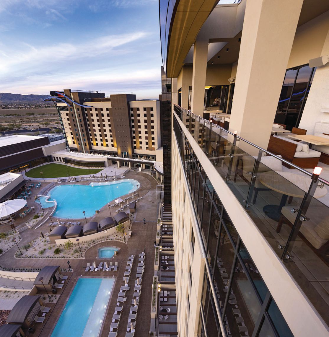 Views of the two new pools at Gila Resorts & Casinos’ Wild Horse Pass PHOTO COURTESY OF GILA RIVER RESORTS & CASINOS
